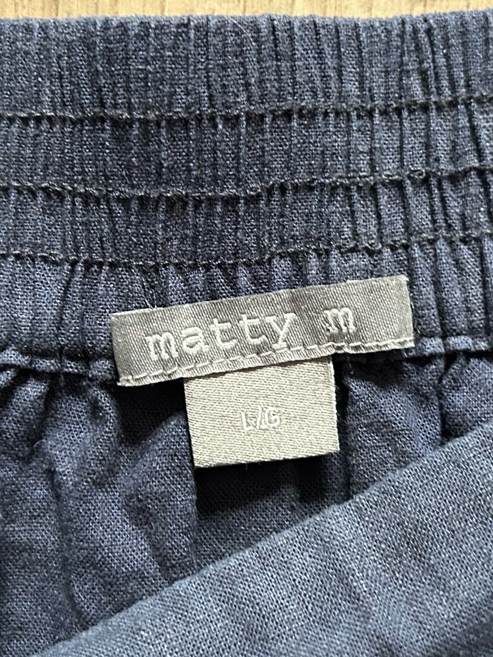 Linen blend Tiered Midi pull on Skirt Navy Blue with pockets fall neutral basic - Picture 5 of 8